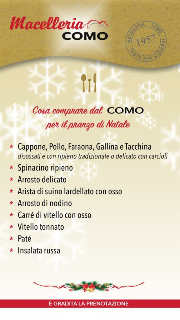 Macelleria Como - Menù Natale