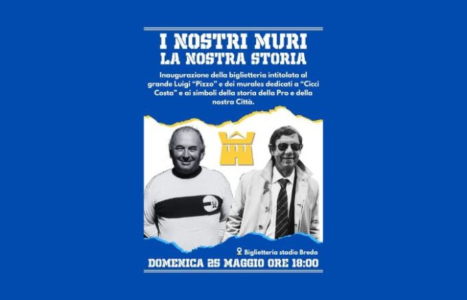 Pro Sesto, la curva omaggia Luigi Pizzochero e Cicci Costa con un tributo sui muri dello stadio