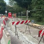 Sesto San Giovanni, lavori di asfaltatura davanti alle scuole Breda