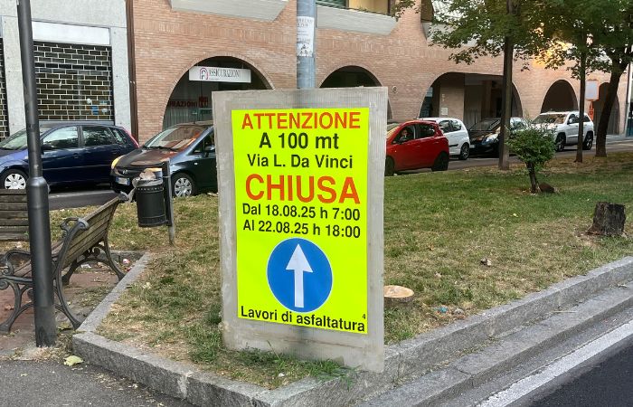 Sesto San Giovanni, via Leonardo da Vinci chiusa al traffico per lavori