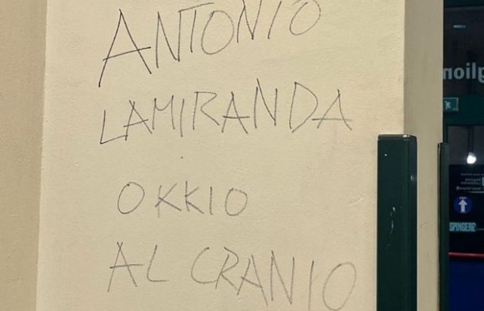 Minaccia sui muri per l’assessore Antonio Lamiranda: presentata denuncia