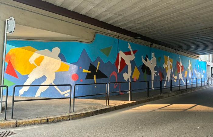 Sesto San Giovanni, prende forma il murale per il passaggio della Fiamma Olimpica