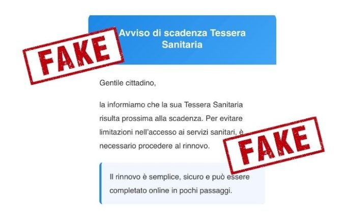 Rinnovo tessera sanitaria: la mail truffa segnalata anche a Sesto San Giovanni