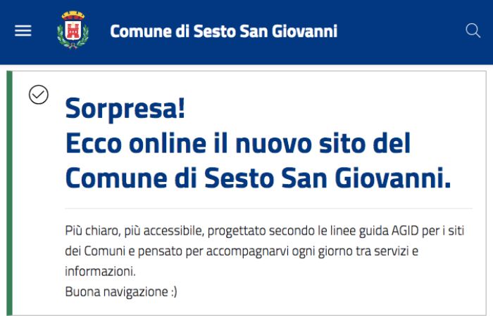 Nuovo sito web per il Comune di Sesto San Giovanni