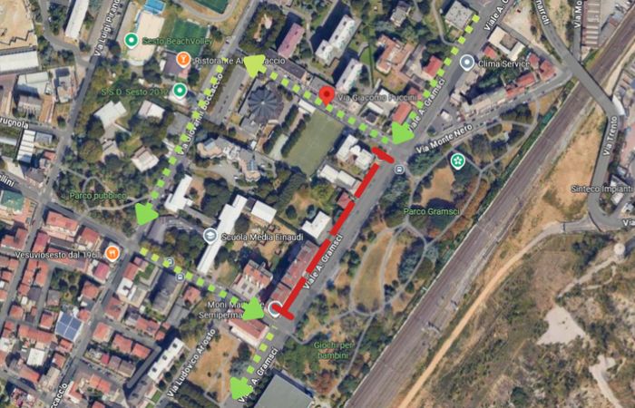 Sesto San Giovanni, chiuso viale Gramsci direzione Milano tra via Puccini e via Bellini