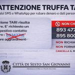 Allerta truffa TARI a Sesto: falsi SMS e messaggi WhatsApp