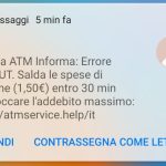 Truffa falsi SMS ATM: segnalazioni anche a Sesto