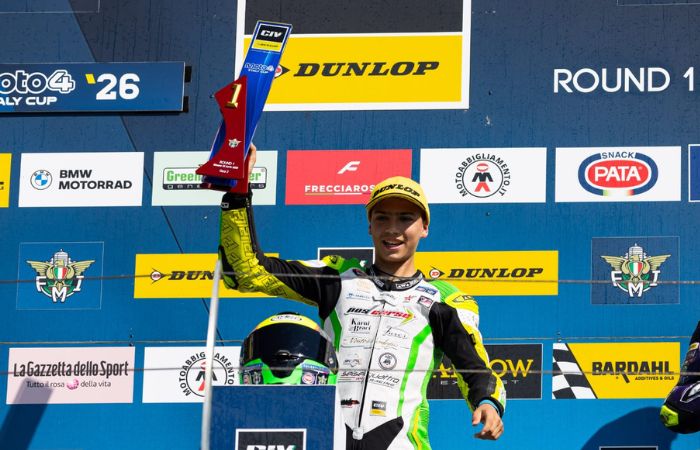 Luca Rizzi, il talento di Sesto San Giovanni vince al Mugello e guida la classifica della Moto4