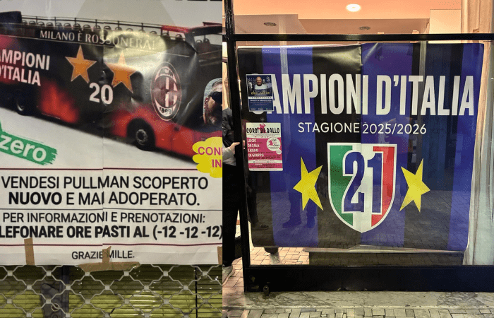 Anche Sesto San Giovanni celebra lo scudetto dell’Inter, bandiere nerazzurri e ironia in rossonero