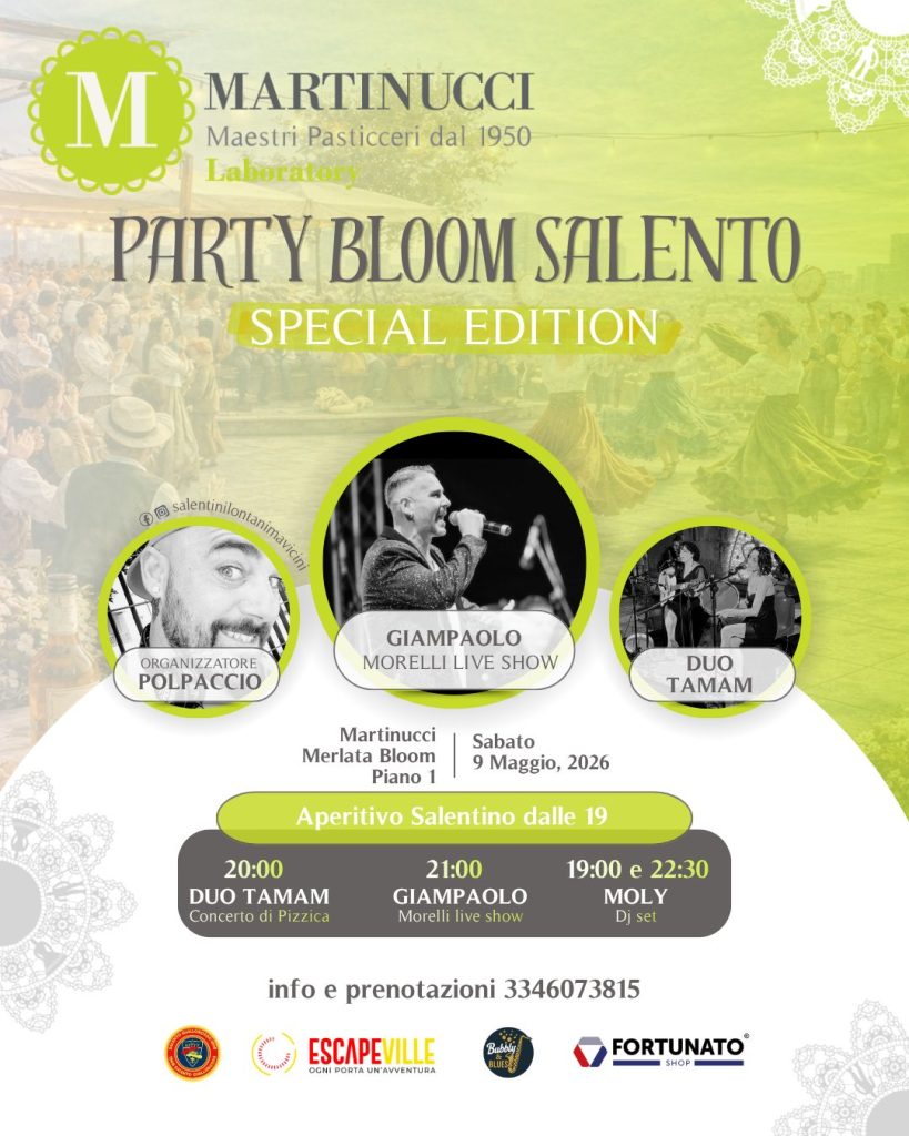 Party Bloom Salento nella Terrazza Martinucci del Merlata Bloom